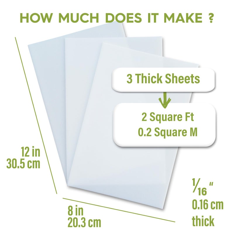 Polly Plastics Heat Moldable Plastic Sheets | 8-inch x 12-inch x 1/16-inch | Made in The USA | for Cosplay, Crafting, and Art Projects | Paintable (3 Sheets) - Image 2